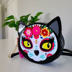 Betsey Johnson Sugar Skull Cat Crossbody